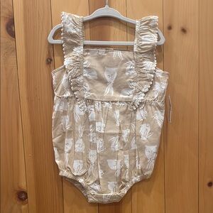 Old Navy Beige Baby Romper with Bunny Design